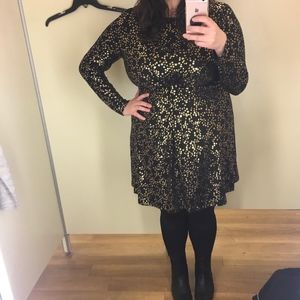 Michael Kors Black Dress with Gold Stars